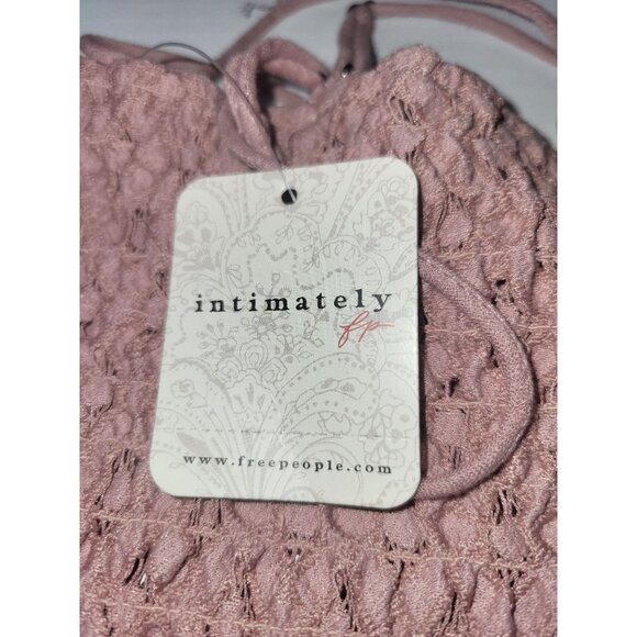 Free People Intimately Lace & Ruffle Mini Dress Rose Pink S - Picture 6 of 7